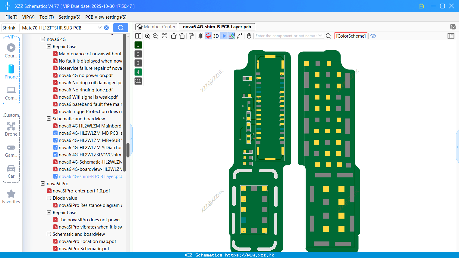Huawei Nova6 4G-shim-B PCB Layer
